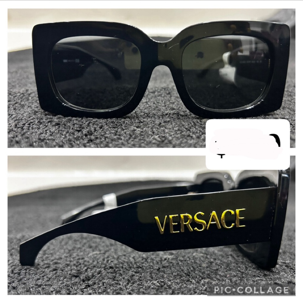 Versace Black Bold Square Frame Glasses